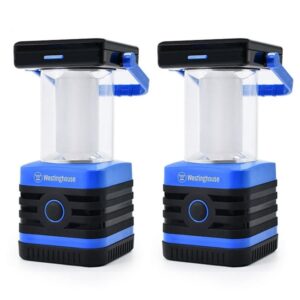 1000 Lumen Solar Rechargeable LED Portable Lanterns 2 piece