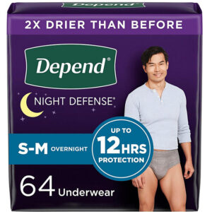 Depend Night Defense Adult Incontinence Underwear for Men s/m 64ct